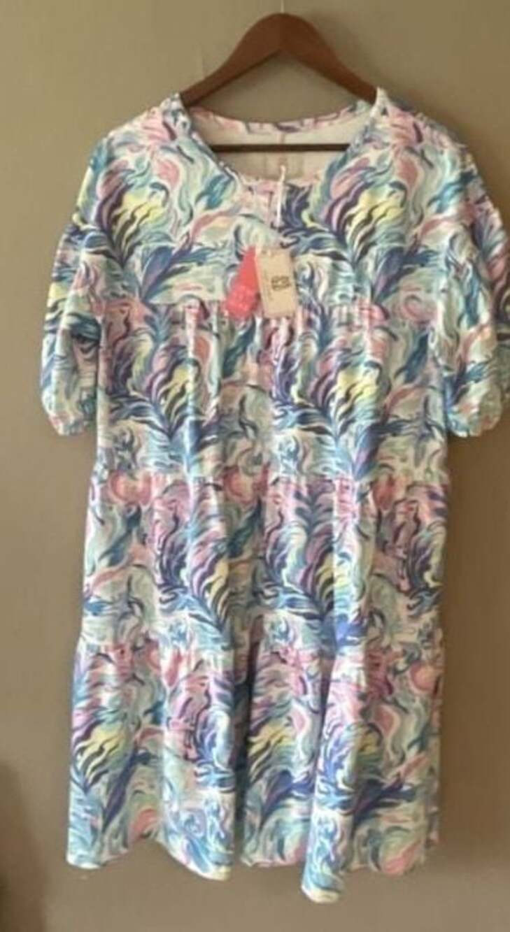 Simply Southern Collection Tiered Dress Size L UPF 50+ Sun Block